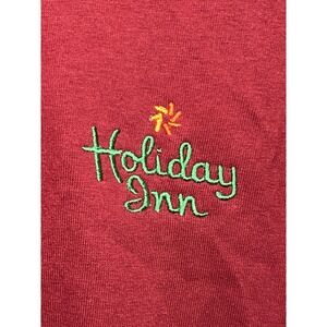 Holiday Inn Polo Mens L Red Stedman  Hanes 90's VTG‎ Hotel NWOT Workwear Preppy